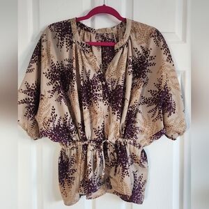 Elegant Purple and Tan Women's Top